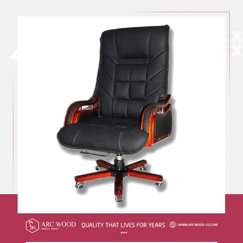 zaan wood leather general manager chair image