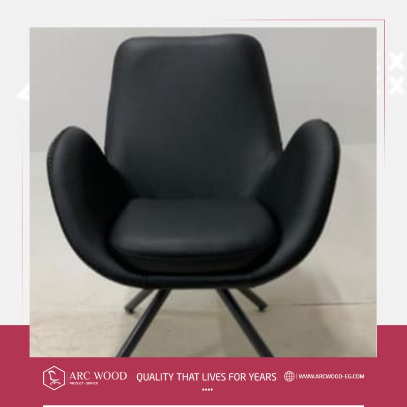 Metal chassis leather waiting chair image