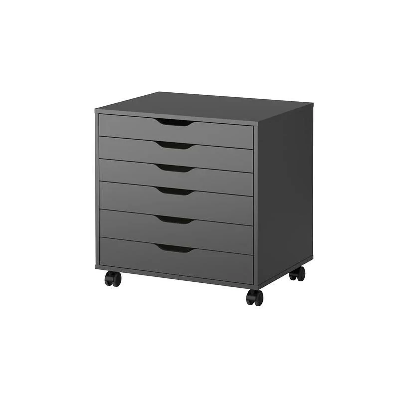 Drawers unit 6 small drawers black color image